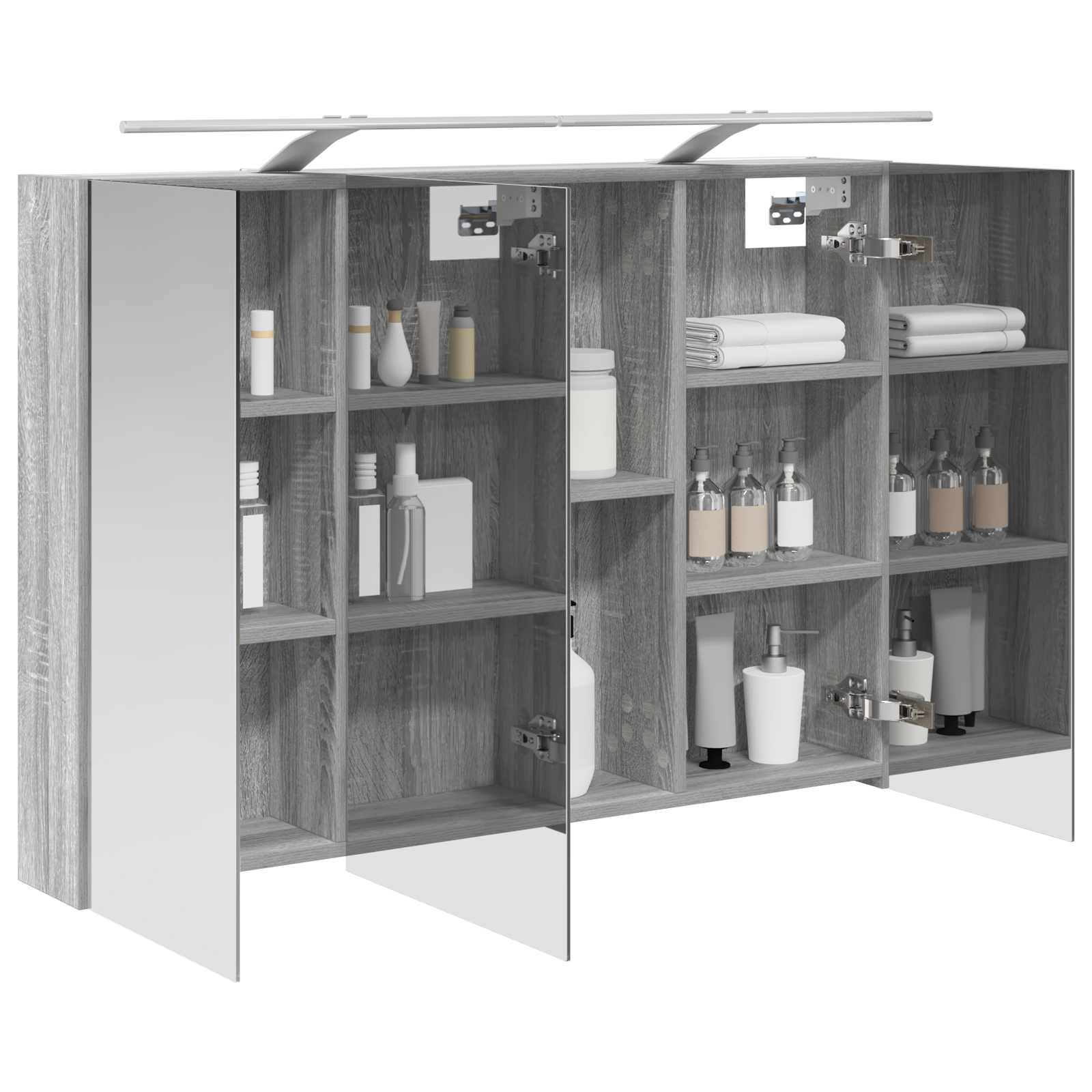 Badkamer spiegelkast met plank Grijs Sonoma 100 x 14,5 x 70 cm