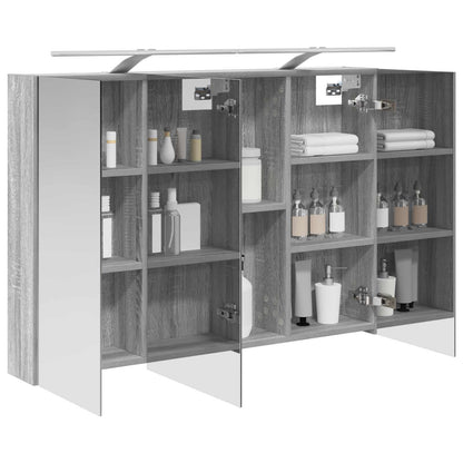 Badkamer spiegelkast met plank Grijs Sonoma 100 x 14,5 x 70 cm