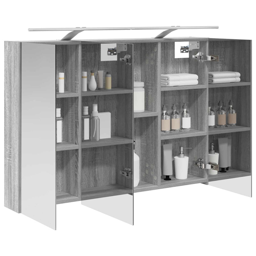 Badkamer spiegelkast met plank Grijs Sonoma 100 x 14,5 x 70 cm