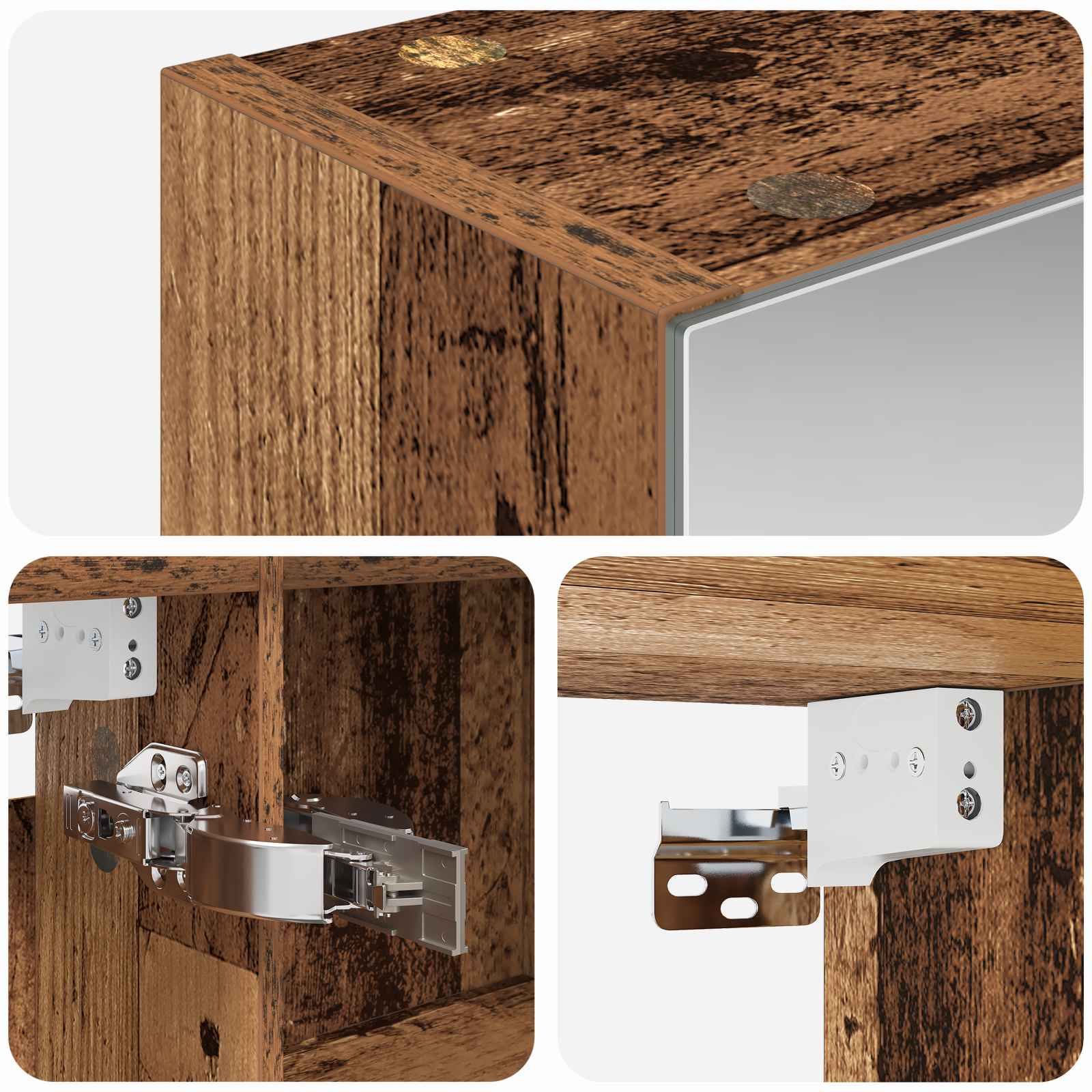 Badkamer spiegelkast Oudhout 100 x 14,5 x 70 cm Bewerkt hout