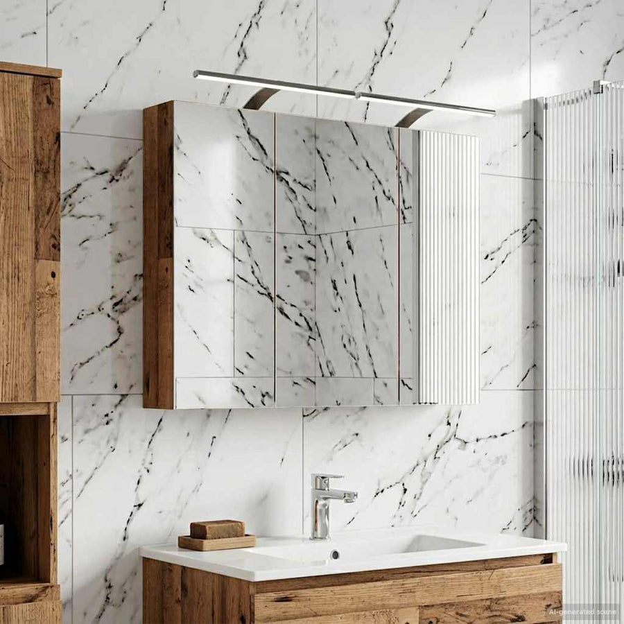 Badkamer spiegelkast Oudhout 100 x 14,5 x 70 cm Bewerkt hout