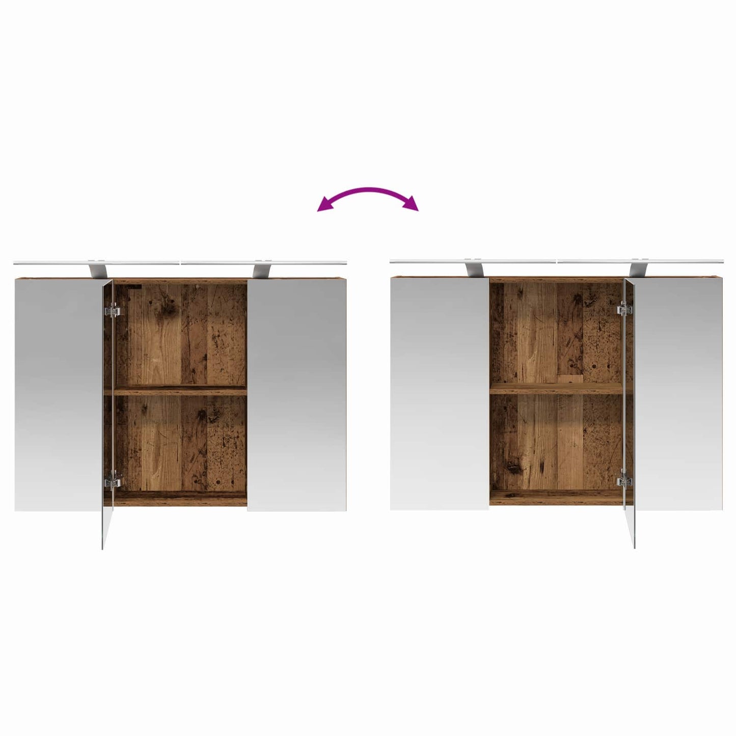 Badkamer spiegelkast Oudhout 100 x 14,5 x 70 cm Bewerkt hout