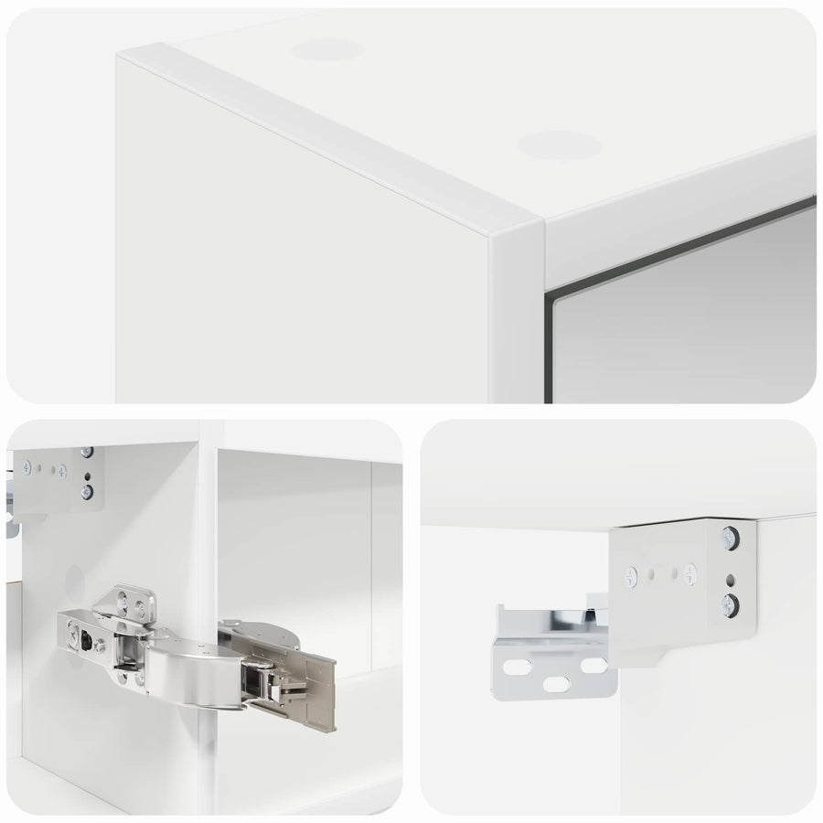 Badkamer spiegelkast Wit 43 x 16 x 62.5 cm Bewerkt hout