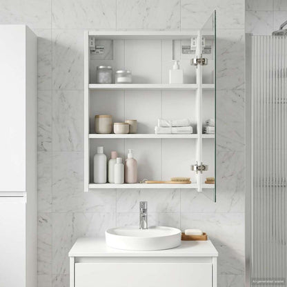Badkamer spiegelkast Wit 43 x 16 x 62.5 cm Bewerkt hout