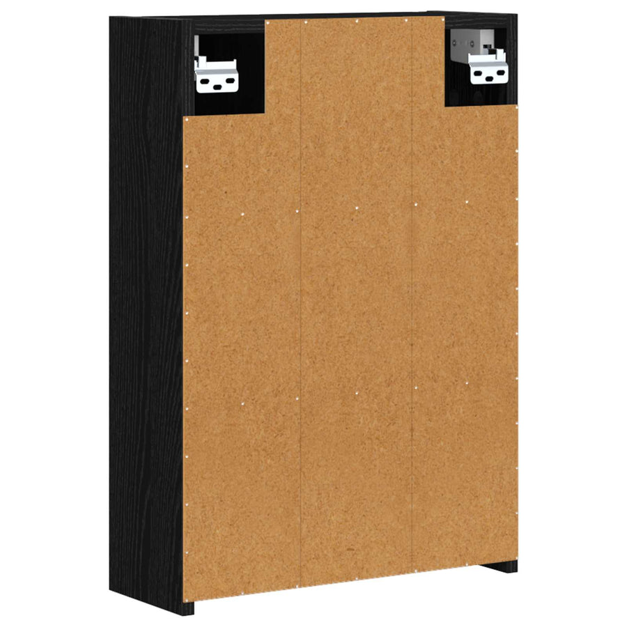 Badkamer spiegelkast Zwart Eiken 43 x 16 x 62.5 cm Bewerkt hout