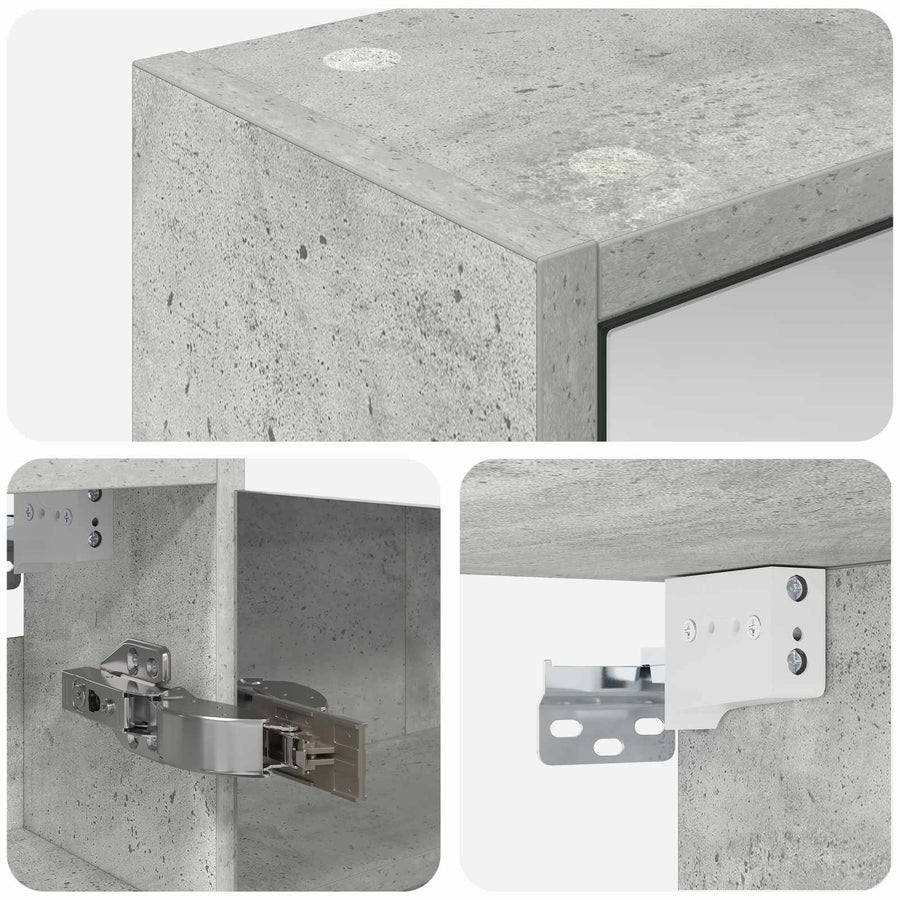 Badkamer spiegelkast Beton Grijs 43 x 16 x 62.5 cm Bewerkt hout