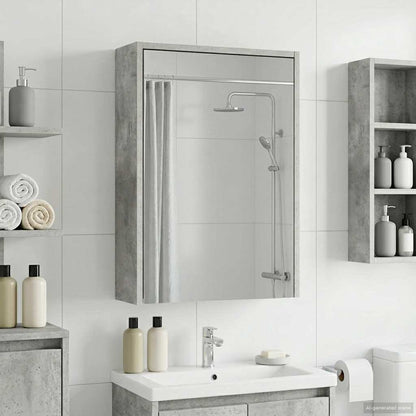 Badkamer spiegelkast Beton Grijs 43 x 16 x 62.5 cm Bewerkt hout