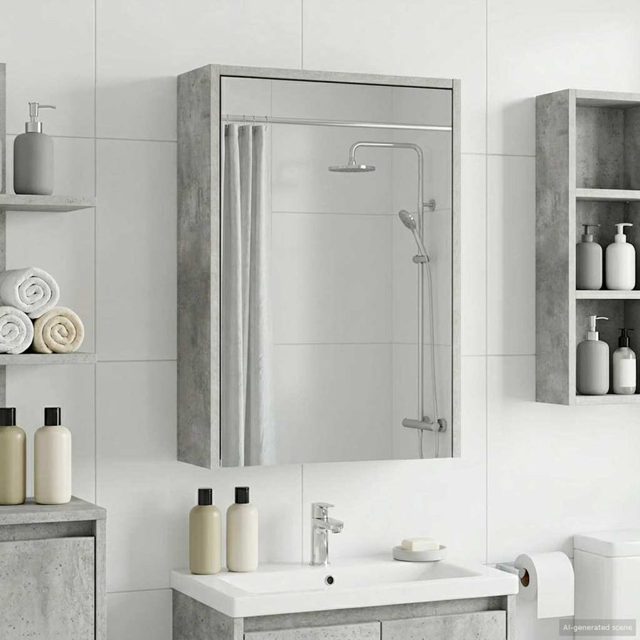 Badkamer spiegelkast Beton Grijs 43 x 16 x 62.5 cm Bewerkt hout