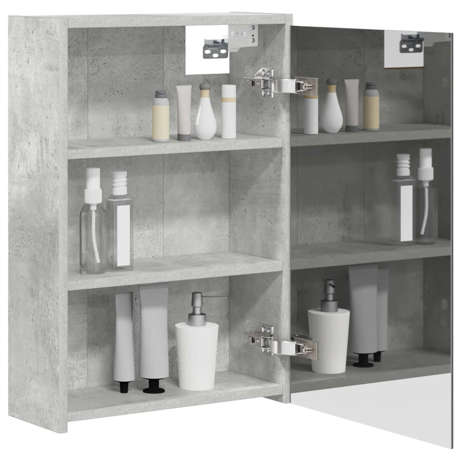 Badkamer spiegelkast Beton Grijs 43 x 16 x 62.5 cm Bewerkt hout