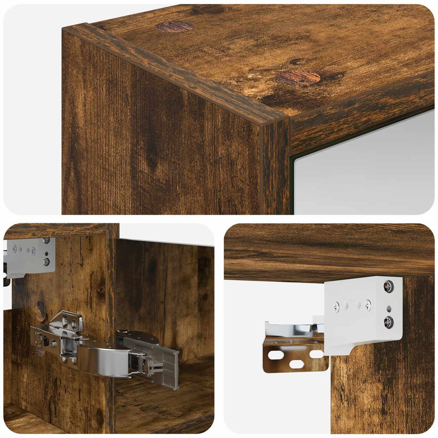 Badkamer spiegelkast met plank Gerookt eiken 43 x 16 x 62.5 cm