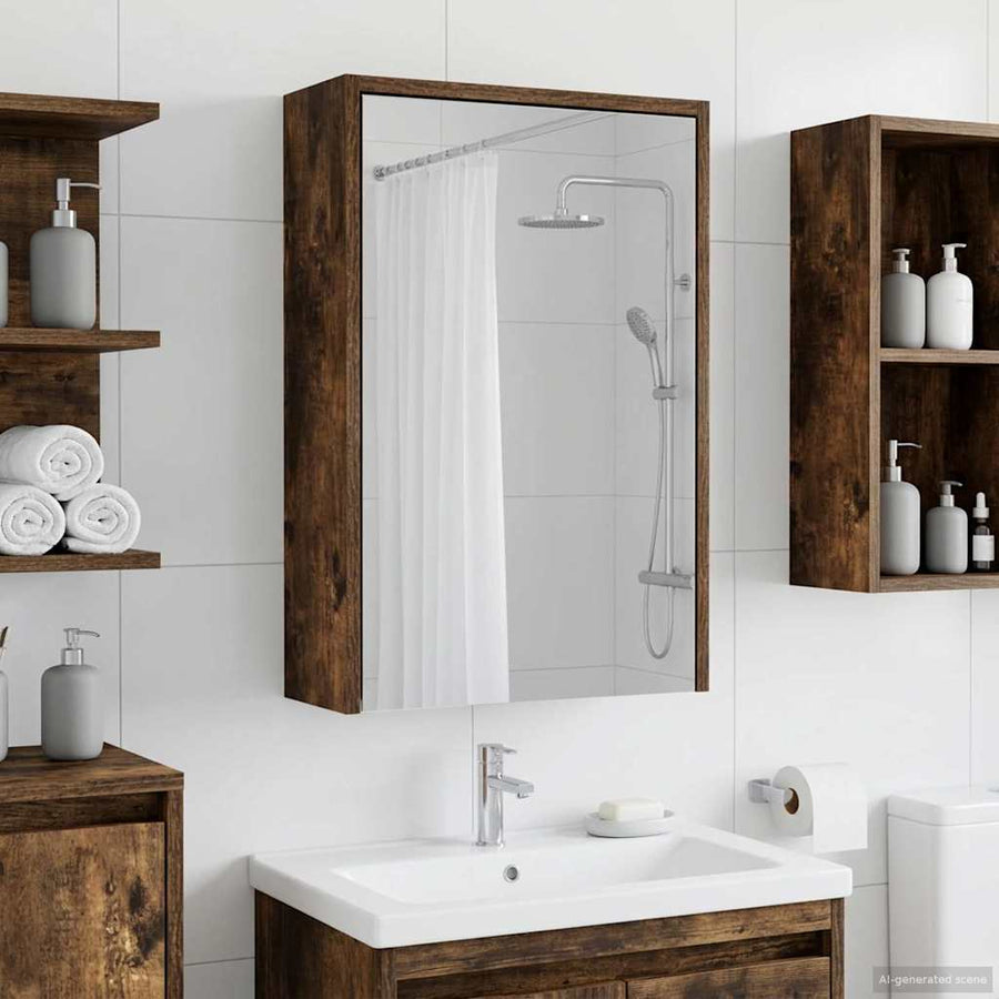 Badkamer spiegelkast met plank Gerookt eiken 43 x 16 x 62.5 cm