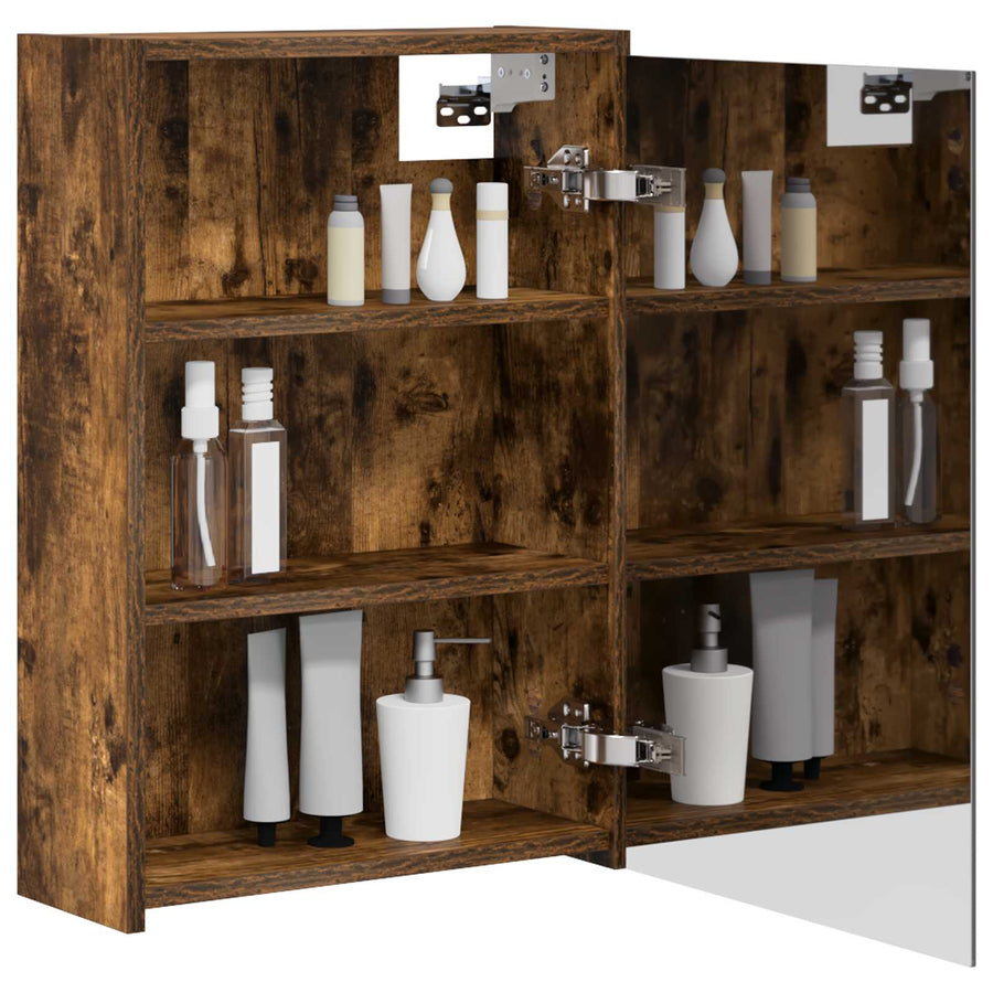 Badkamer spiegelkast met plank Gerookt eiken 43 x 16 x 62.5 cm