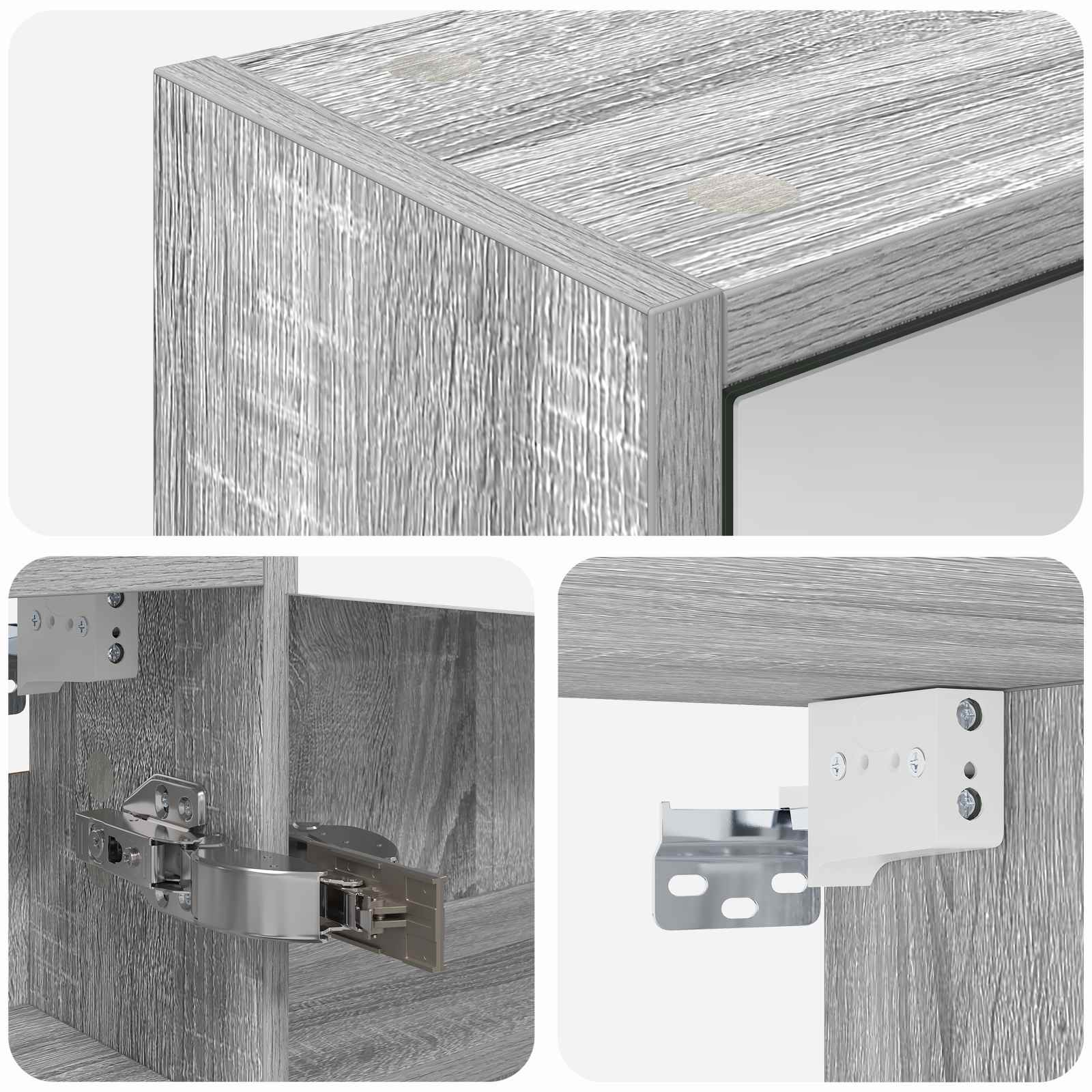 Badkamer spiegelkast met plank Grijs Sonoma 43 x 16 x 62.5 cm
