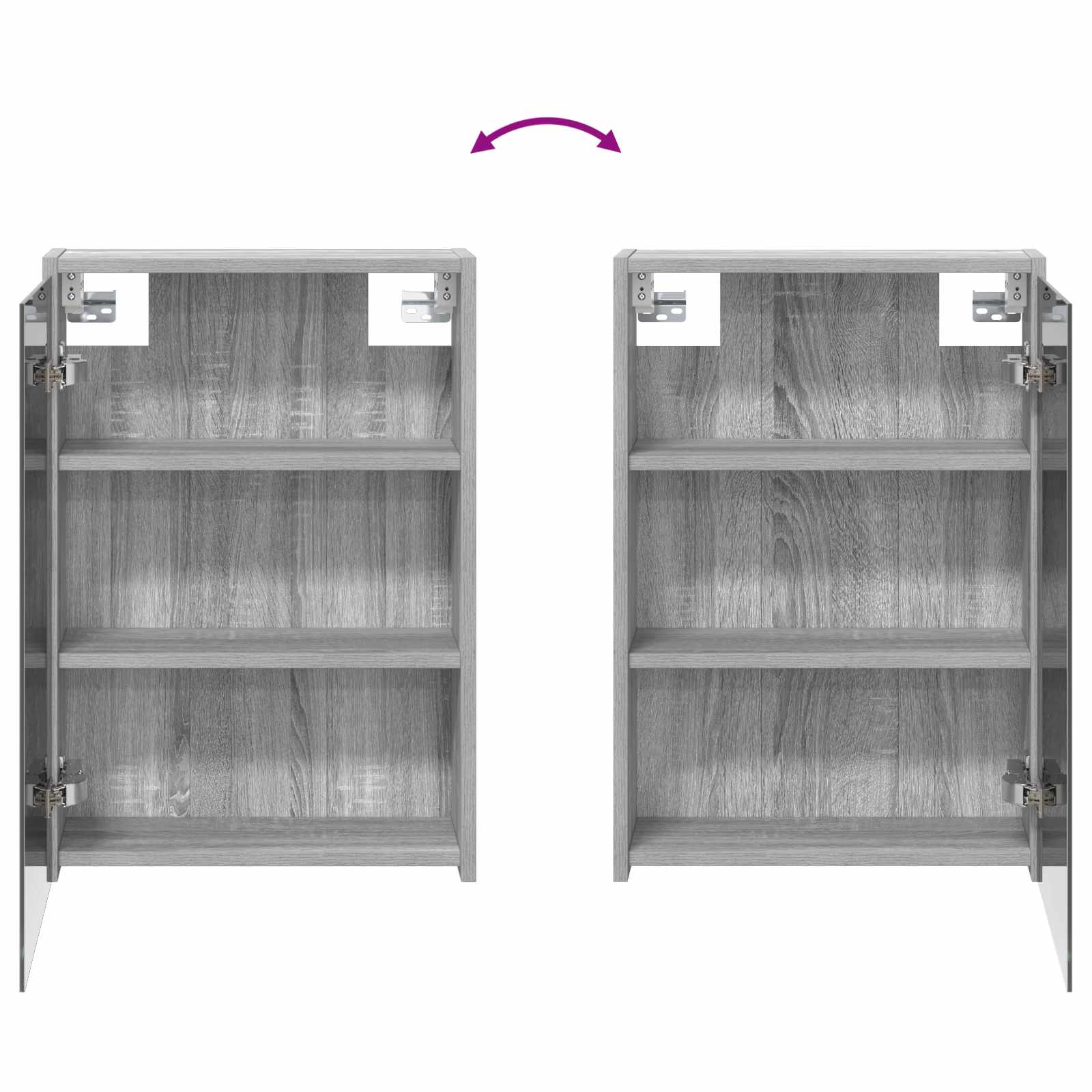 Badkamer spiegelkast met plank Grijs Sonoma 43 x 16 x 62.5 cm