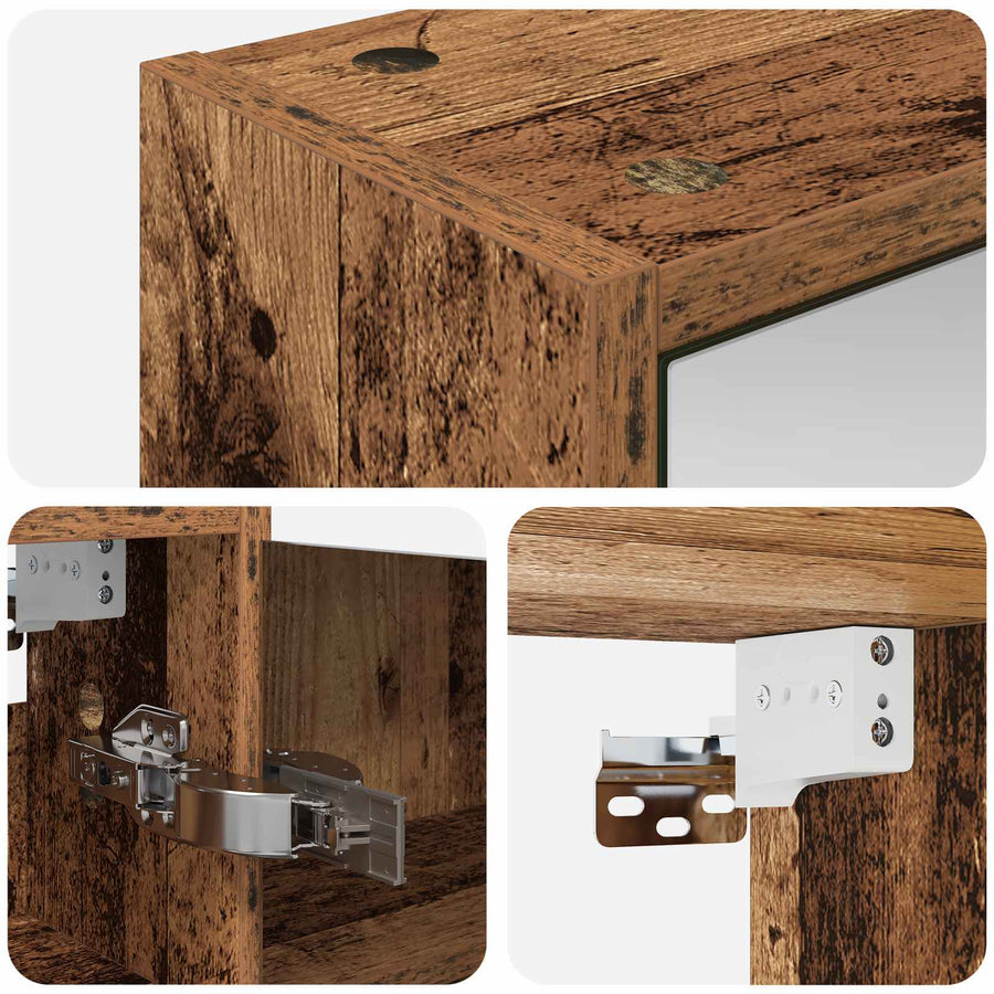 Badkamer spiegelkast Oudhout 43 x 16 x 62.5 cm Bewerkt hout