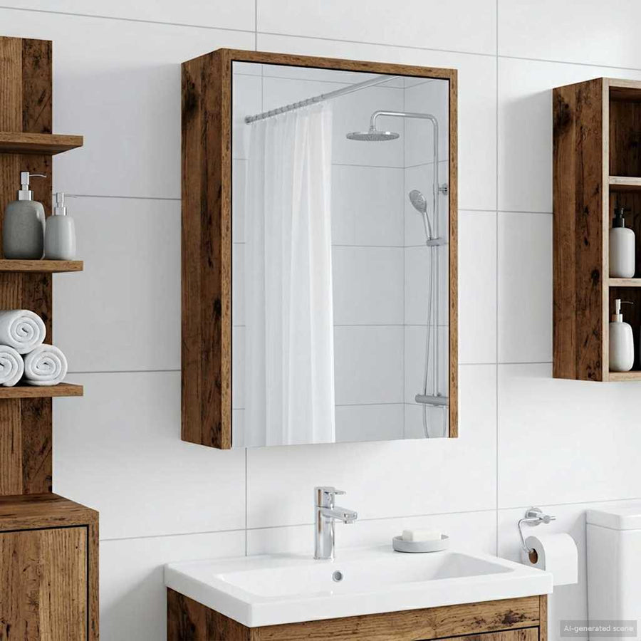 Badkamer spiegelkast Oudhout 43 x 16 x 62.5 cm Bewerkt hout