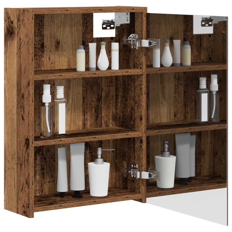 Badkamer spiegelkast Oudhout 43 x 16 x 62.5 cm Bewerkt hout