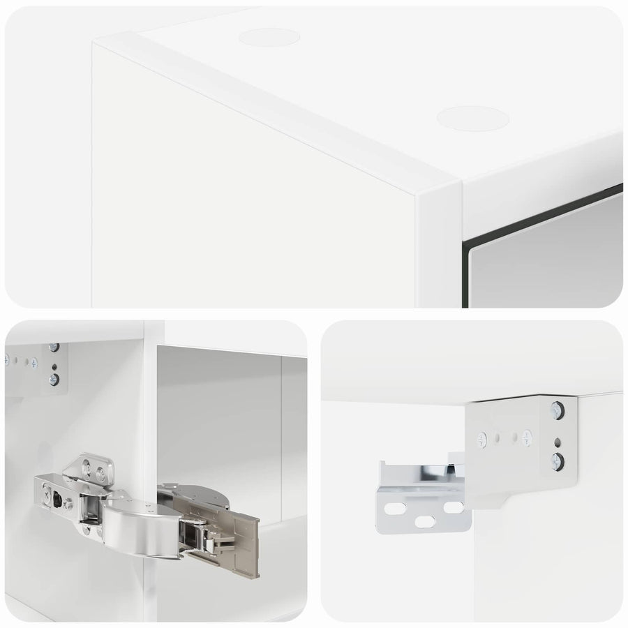 Badkamer spiegelkast Wit 43 x 16 x 62.5 cm Bewerkt hout