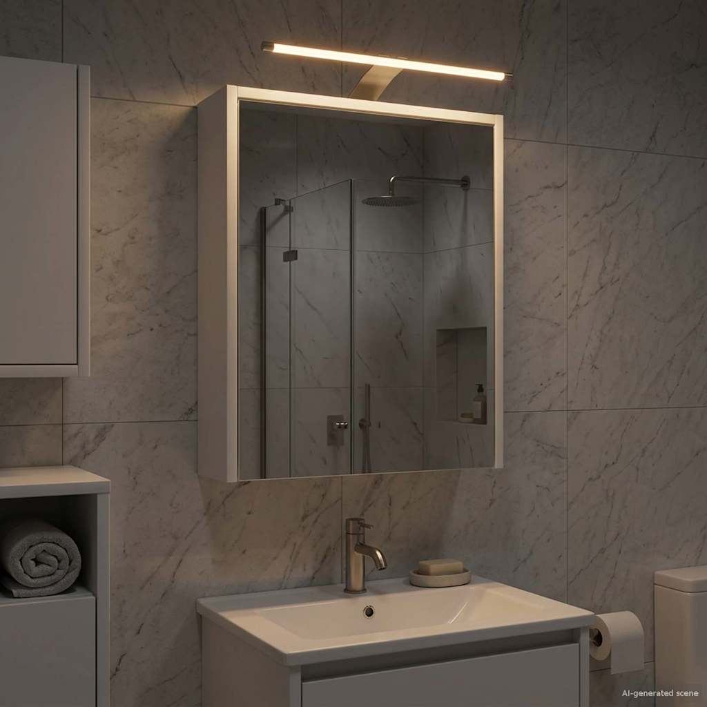 Badkamer spiegelkast Wit 43 x 16 x 62.5 cm Bewerkt hout