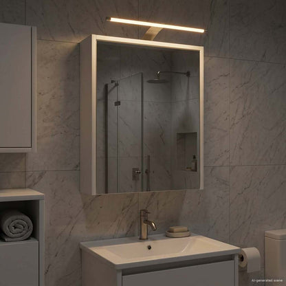 Badkamer spiegelkast Wit 43 x 16 x 62.5 cm Bewerkt hout