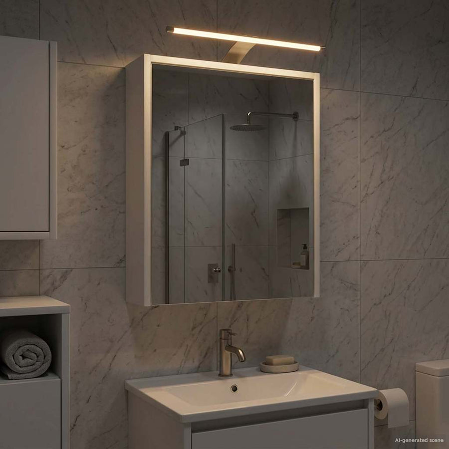 Badkamer spiegelkast Wit 43 x 16 x 62.5 cm Bewerkt hout
