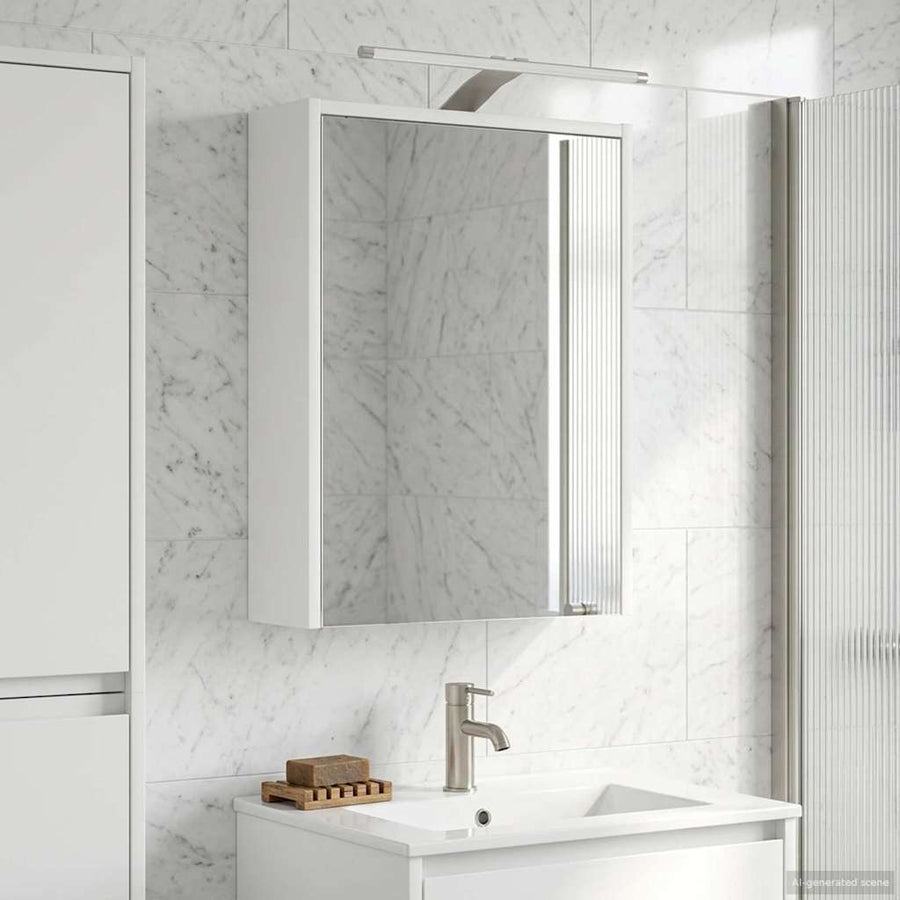 Badkamer spiegelkast Wit 43 x 16 x 62.5 cm Bewerkt hout
