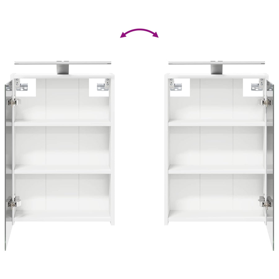 Badkamer spiegelkast Wit 43 x 16 x 62.5 cm Bewerkt hout