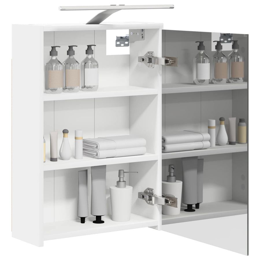 Badkamer spiegelkast Wit 43 x 16 x 62.5 cm Bewerkt hout