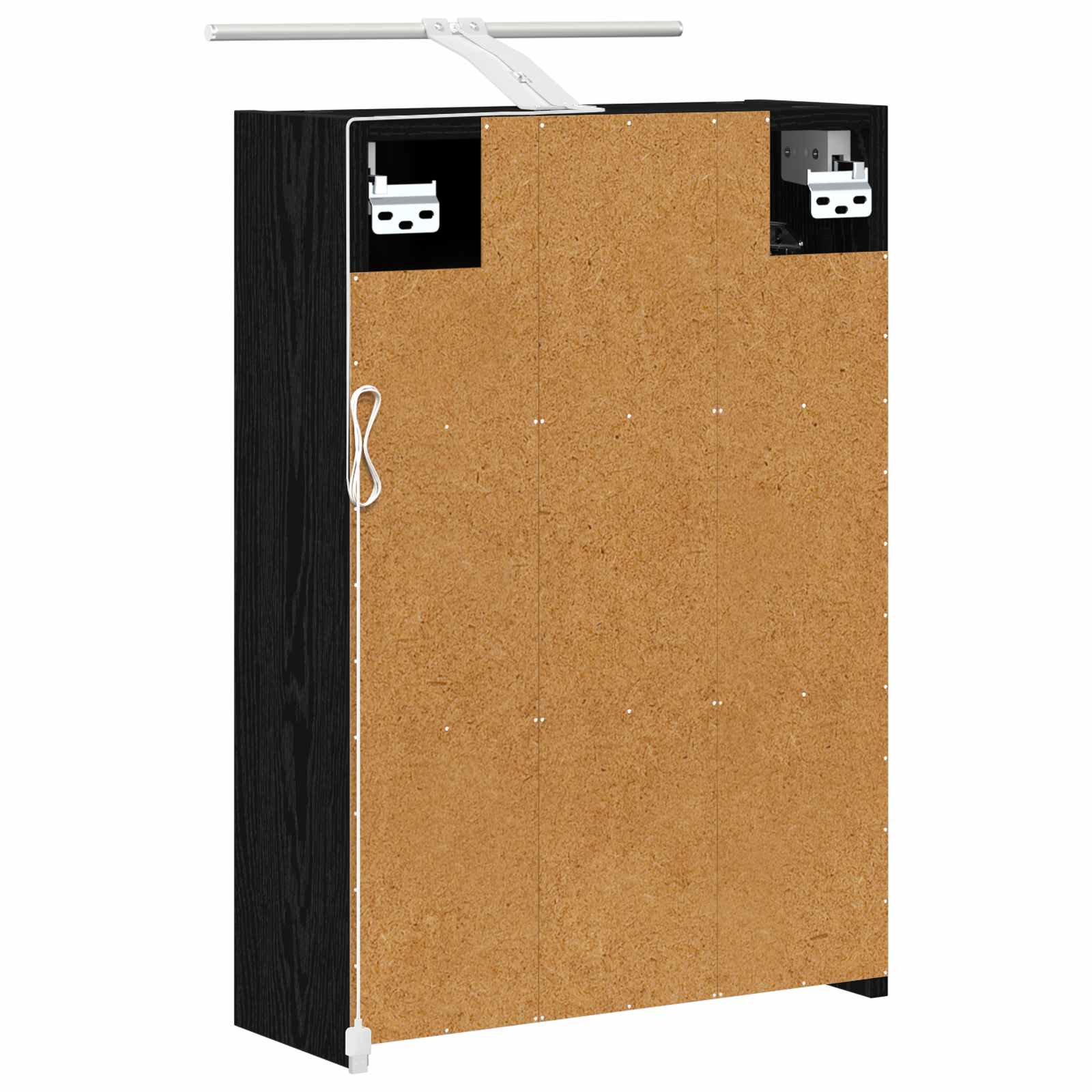 Badkamer spiegelkast Zwart Eiken 43 x 16 x 62.5 cm Bewerkt hout