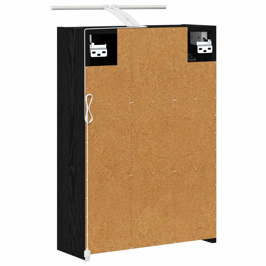 Badkamer spiegelkast Zwart Eiken 43 x 16 x 62.5 cm Bewerkt hout