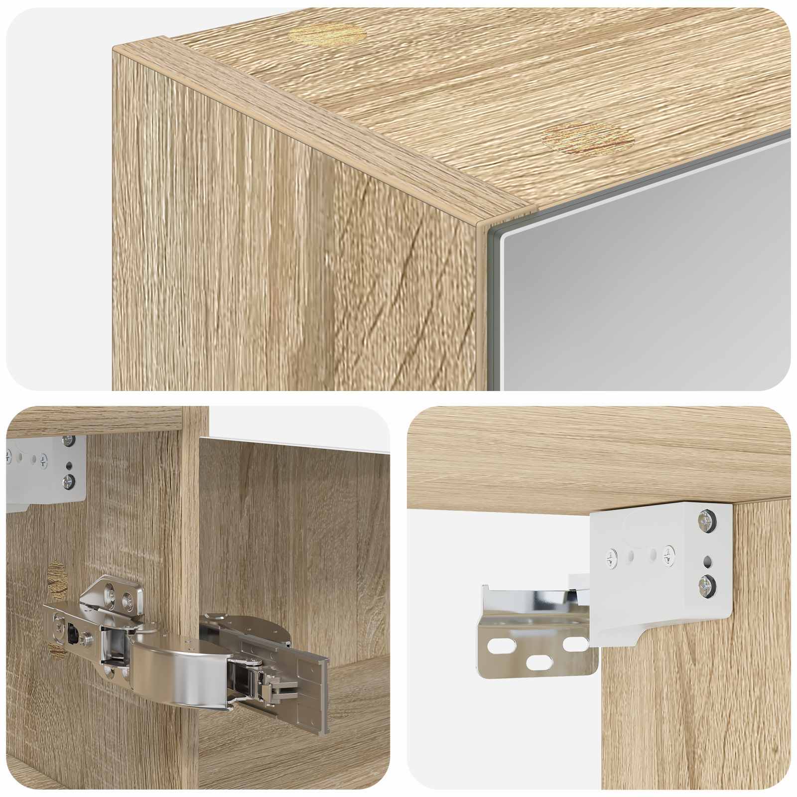 Badkamer spiegelkast met plank Sonoma Eiken 43 x 16 x 62.5 cm