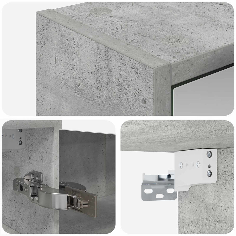 Badkamer spiegelkast Beton Grijs 43 x 16 x 62.5 cm Bewerkt hout
