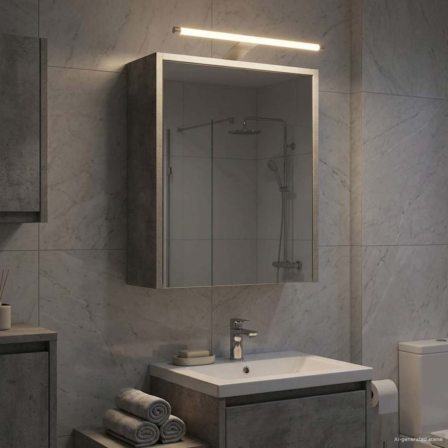 Badkamer spiegelkast Beton Grijs 43 x 16 x 62.5 cm Bewerkt hout