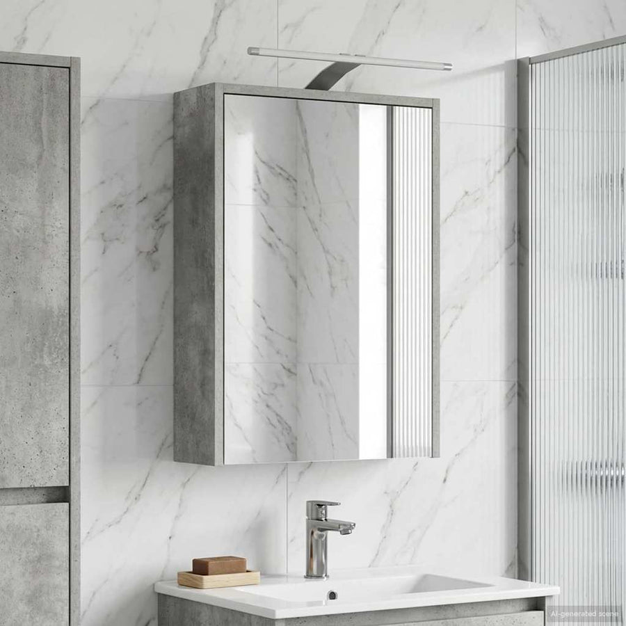 Badkamer spiegelkast Beton Grijs 43 x 16 x 62.5 cm Bewerkt hout