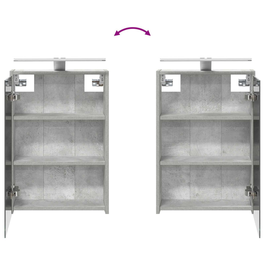 Badkamer spiegelkast Beton Grijs 43 x 16 x 62.5 cm Bewerkt hout