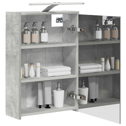Badkamer spiegelkast Beton Grijs 43 x 16 x 62.5 cm Bewerkt hout