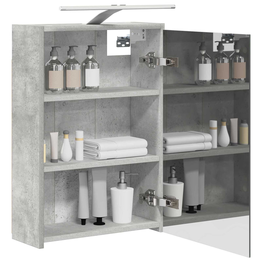 Badkamer spiegelkast Beton Grijs 43 x 16 x 62.5 cm Bewerkt hout