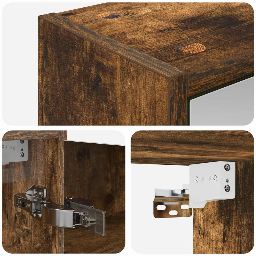 Badkamer spiegelkast met plank Gerookt eiken 43 x 16 x 62.5 cm