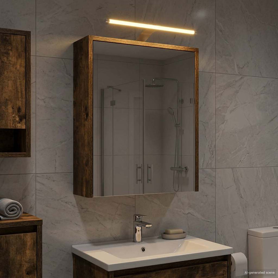 Badkamer spiegelkast met plank Gerookt eiken 43 x 16 x 62.5 cm