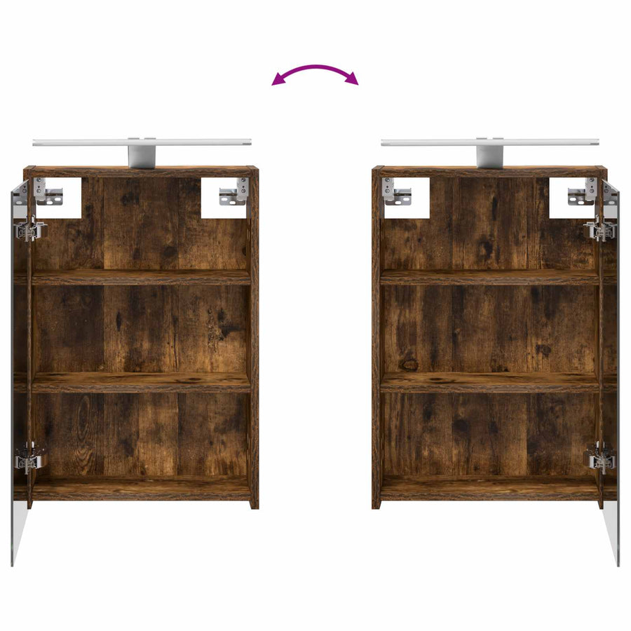 Badkamer spiegelkast met plank Gerookt eiken 43 x 16 x 62.5 cm