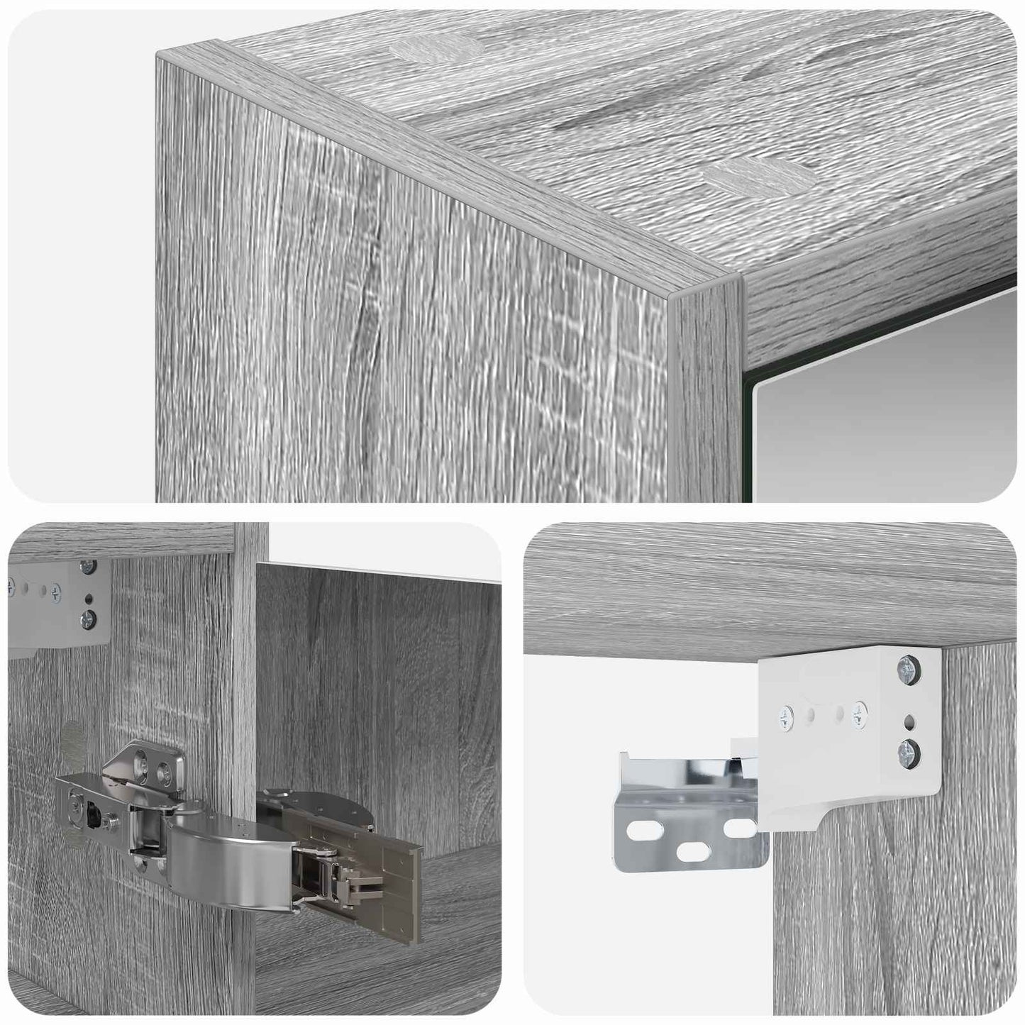 Badkamer spiegelkast met plank Grijs Sonoma 43 x 16 x 62.5 cm