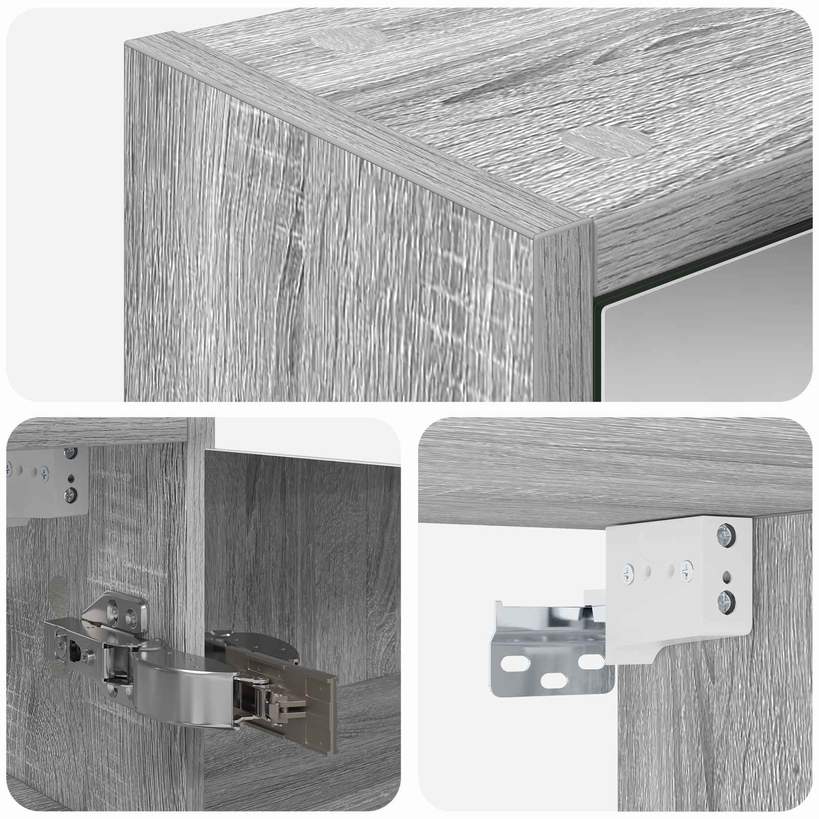 Badkamer spiegelkast met plank Grijs Sonoma 43 x 16 x 62.5 cm