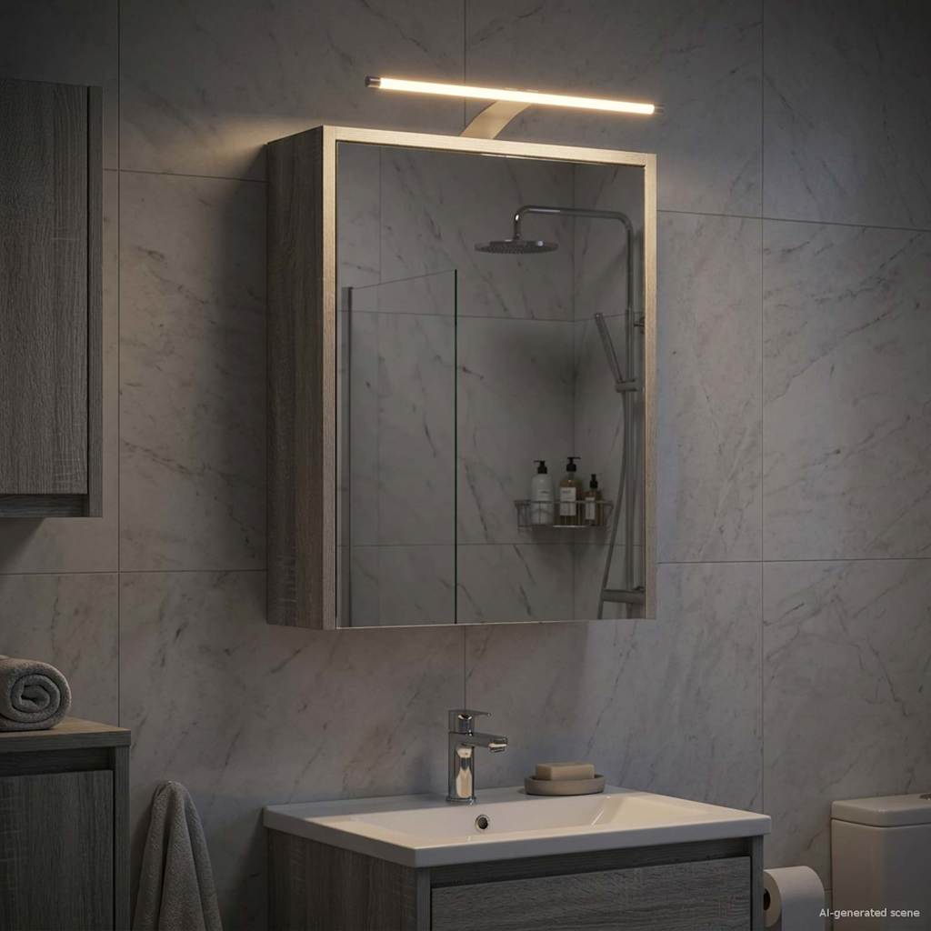 Badkamer spiegelkast met plank Grijs Sonoma 43 x 16 x 62.5 cm