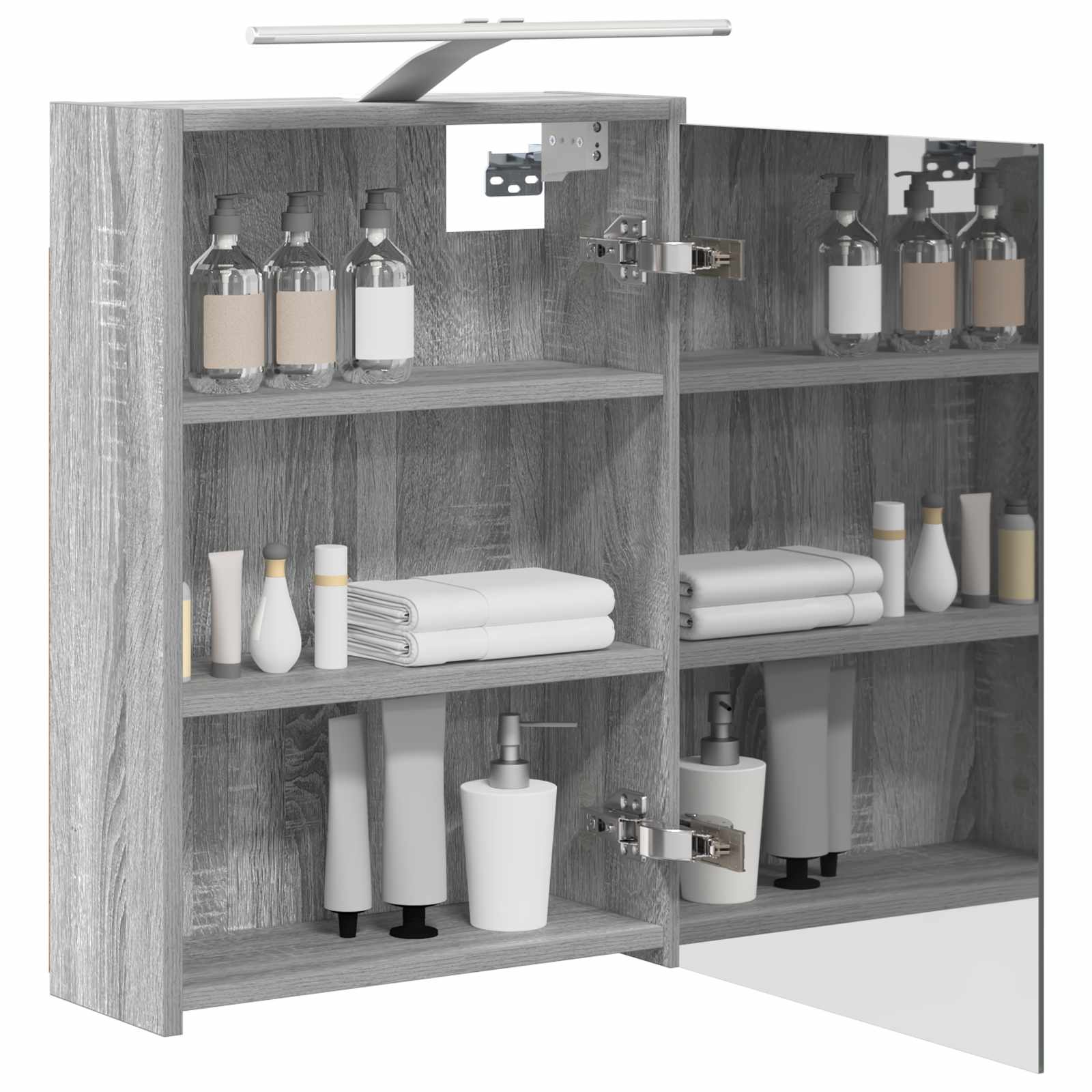 Badkamer spiegelkast met plank Grijs Sonoma 43 x 16 x 62.5 cm