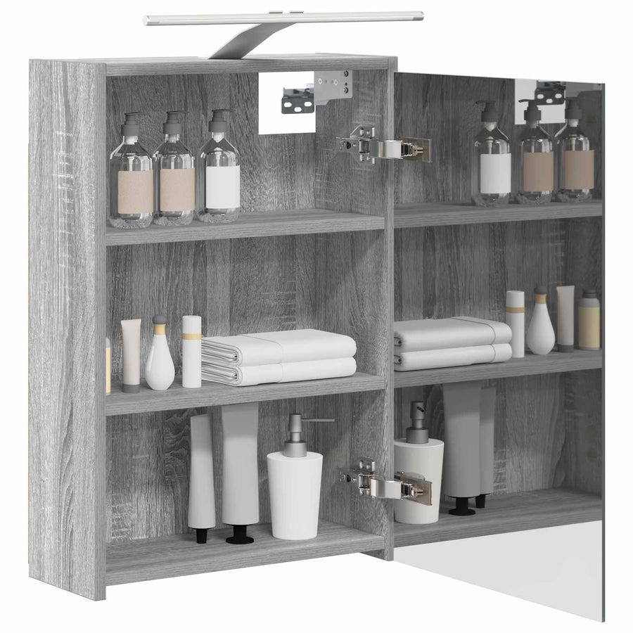 Badkamer spiegelkast met plank Grijs Sonoma 43 x 16 x 62.5 cm