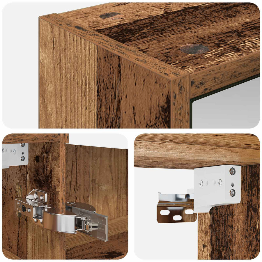 Badkamer spiegelkast Oudhout 43 x 16 x 62.5 cm Bewerkt hout