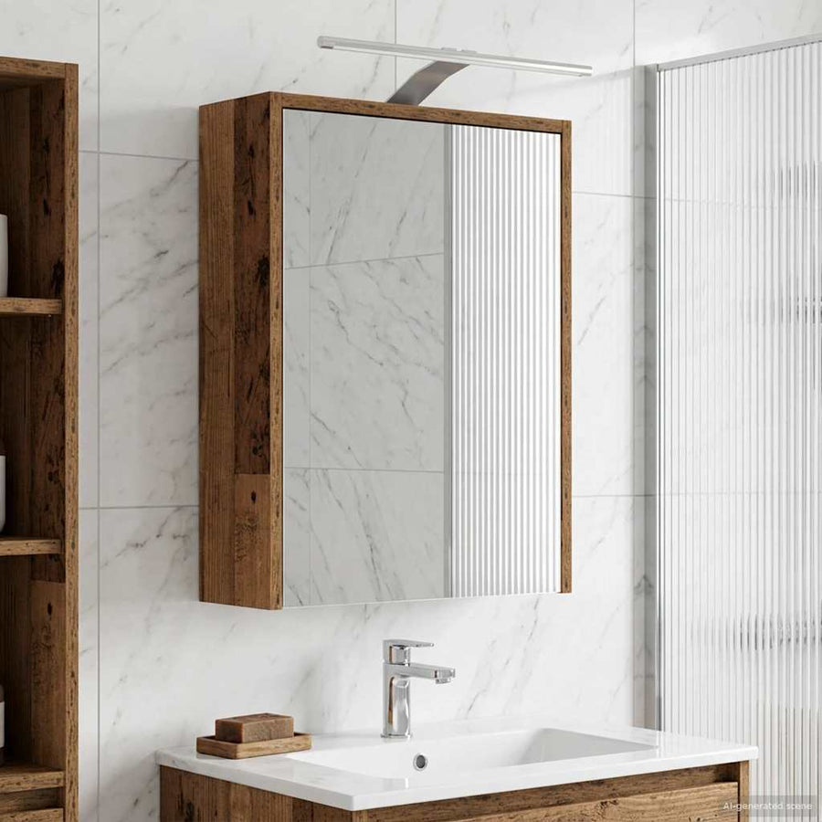 Badkamer spiegelkast Oudhout 43 x 16 x 62.5 cm Bewerkt hout