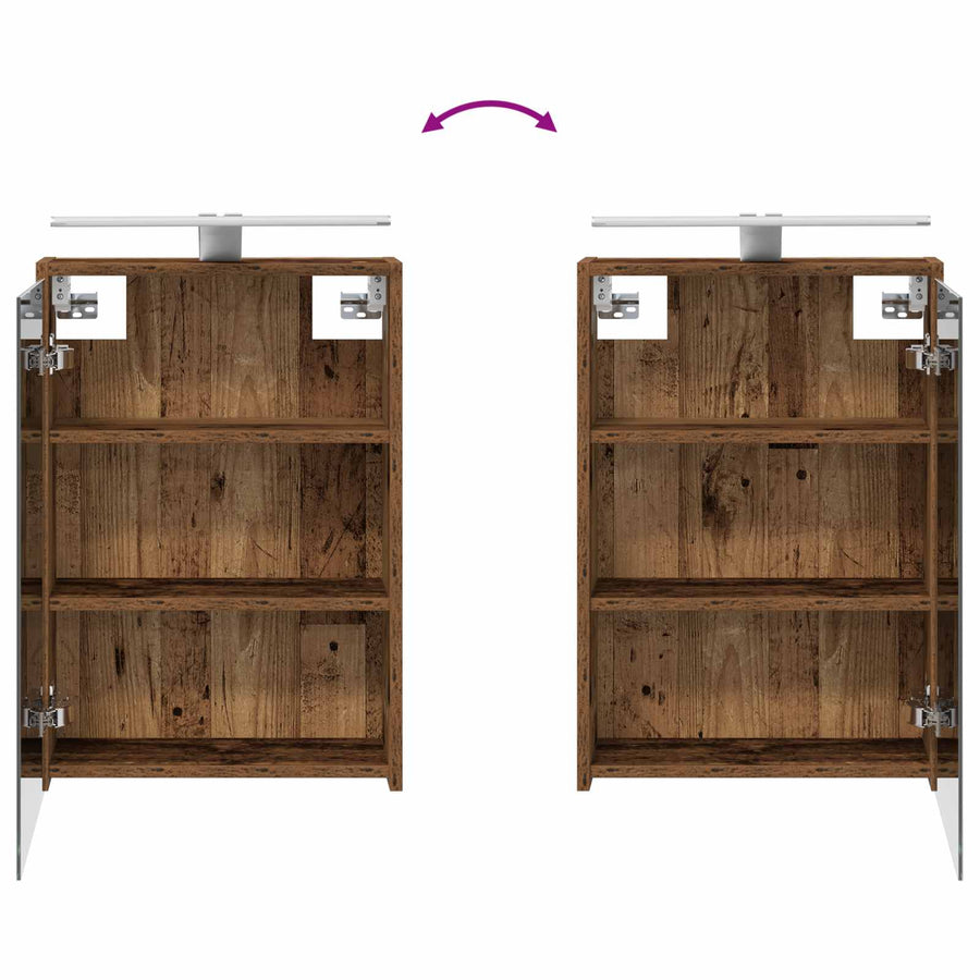 Badkamer spiegelkast Oudhout 43 x 16 x 62.5 cm Bewerkt hout