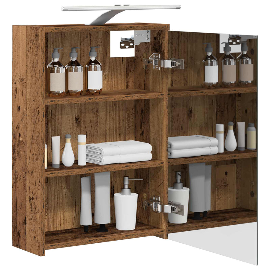 Badkamer spiegelkast Oudhout 43 x 16 x 62.5 cm Bewerkt hout