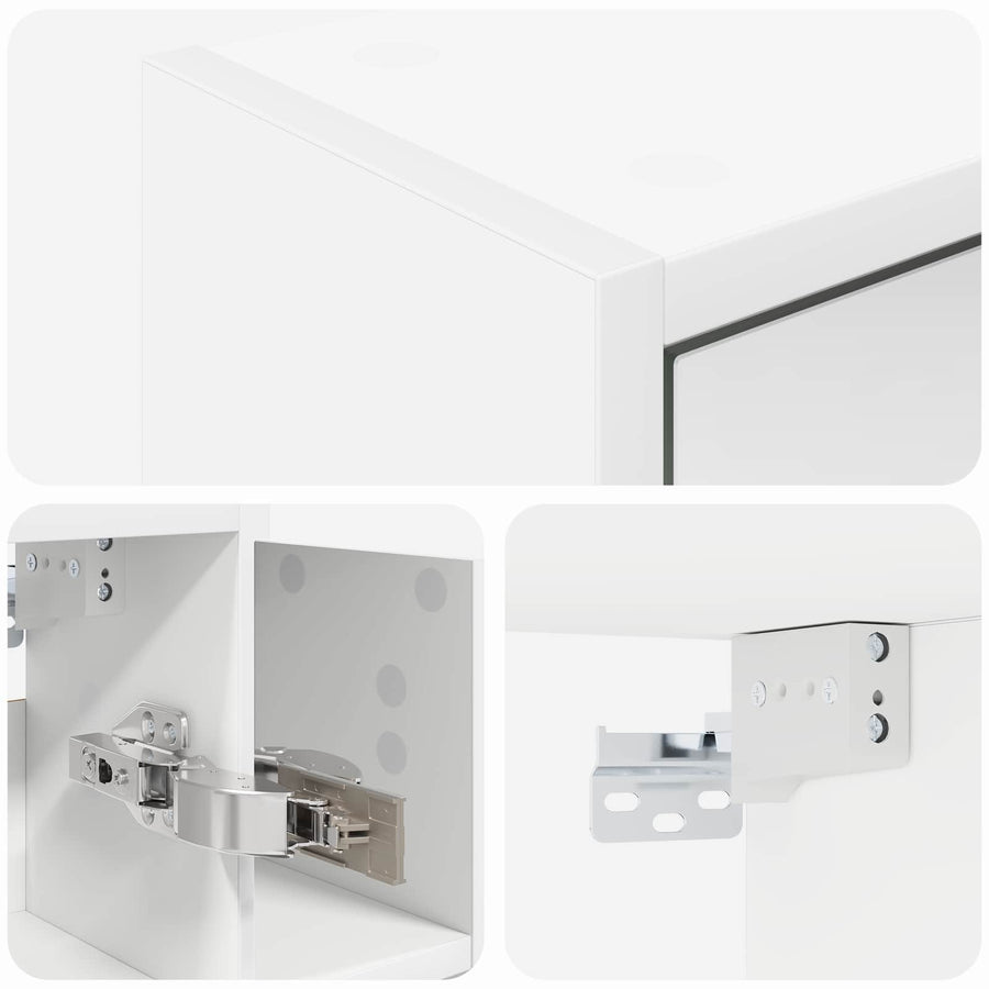 Badkamer spiegelkast voor Wit 63,5 x 16 x 62,5 cm Bewerkt hout